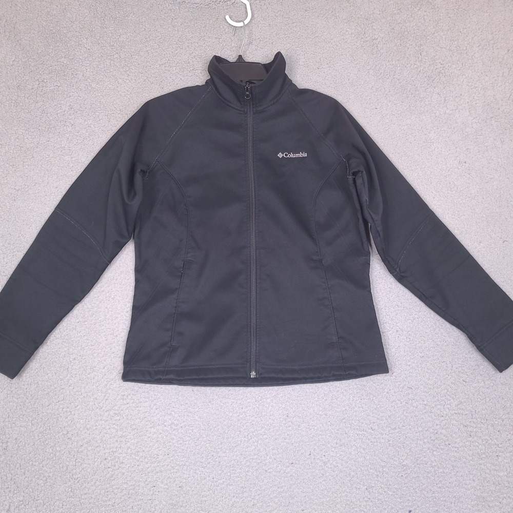 Columbia Jacket Womens Medium Black Abby Ace Softshell Tech‎ Fleece Lining